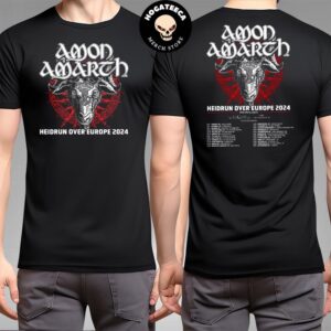 Amon Amarth Heidrun Over Europe 2024 Date List Merchandise Two Sided Unisex T-Shirt