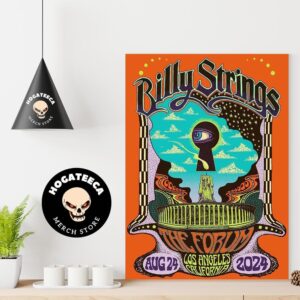 Billy Strings Merch Poster For Show At The Forum In Los Angeles Califonia On Aug 24 2024 Poster Canvas