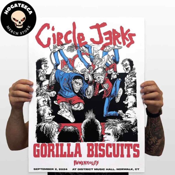 Circle Jerks X Gorilla Biscuits Merch Poster At The District Music Hall Norwalk  CT On September 2 2024 Poster Canvas