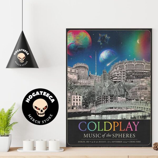 Coldplay Dublin Music Of The Spheres World Tour Shows At Croke Park On The 29th 30th Of August And 1st And 2nd Of September 2024 Poster Canvas