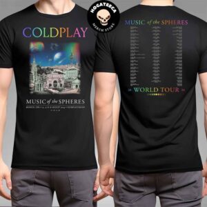 Coldplay Munich Ger Music Of The Spheres World Tour On 15 17 And 18 August 2024 At Olympiastadion Limited Edition Merchandise Two Sides T-Shirt