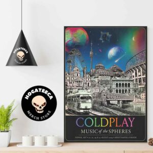 Coldplay Vienna AUT Music Of The Spheres World Tour On 21 22 24 25 August 2024 At ERNST-Happel-Stadion Limited Edition Merch Poster Canvas