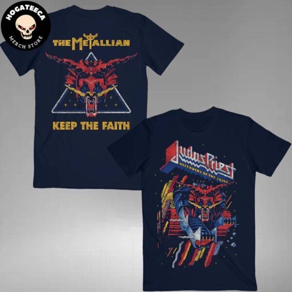 Defenders Line Drawing Tee By Judas Priest Metallian Artwork Merchandise Two Sides T-Shirt