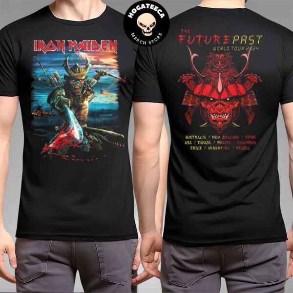 Iron Maiden Official The Future Past Tour 2024 Tour Senjutsu Mount Fuji Senjutsu Eddie Mount Fuji In Japan The List Of Countries The Tour Runs Through Two Sides T-Shirt