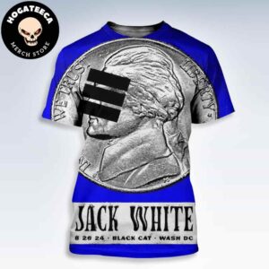 Jack White Merch Poster For Washington Dc At Black Cat On August 26 2024 All Over Print Shirt