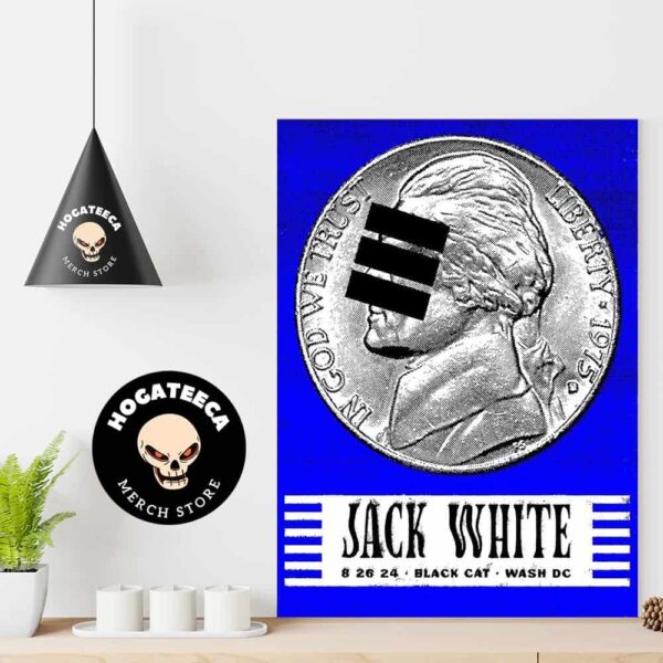 Jack White Merch Poster For Washington Dc At Black Cat On August 26 2024 Home Decor Poster Canvas