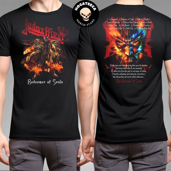 Judas Priest Redeemer Of Souls Tracklist Merchandise Two Sides T-Shirt