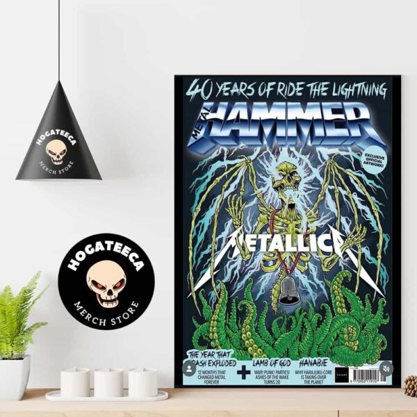 Magazine Over With Official Illustration For The 40th Anniversary Of The Metallica Album Poster Canvas