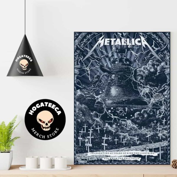 Metallica Celebrating 40 Years Of Metallica Ride The Lightning For Whom The Bell Tolls Poster Canvas