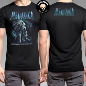 Metallica M72 Edmonton Alberta North American Tour Night 1 Merch Poster For Tour At Commonwealth Stadium Canada On August 23 2024 Merch Two Sides T Shirt