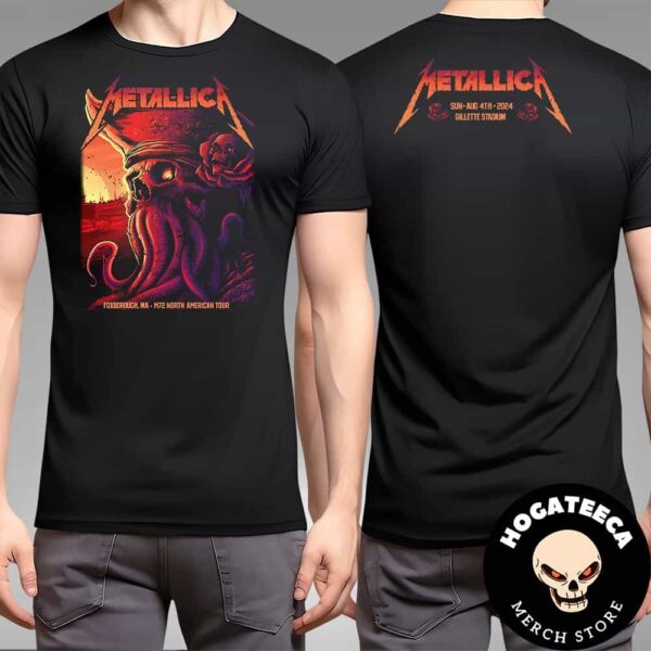 Metallica M72 Foxborough MA Night 2 Merchandise At Gillette Stadium On August 4 2024 M72 North America Tour Two Sides T-Shirt