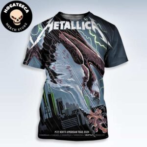 Metallica M72 Seattle Nate Dino’s Exclusive Pop-Up Shop Poster North America Tour August 29 2024 Washington No Repeat Weekend At Lumen Field Stadium Merch All Over Print Shirt