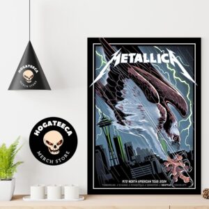 Metallica M72 Seattle Nate Dino’s Exclusive Pop-Up Shop Poster North America Tour August 29 2024 Washington No Repeat Weekend At Lumen Field Stadium Merch Poster Canvas