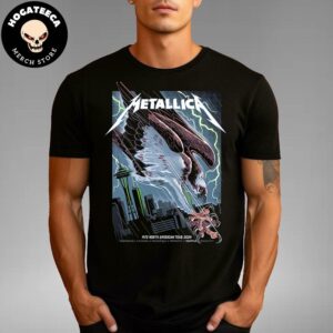 Metallica M72 Seattle Nate Dino’s Exclusive Pop-Up Shop Poster North America Tour On August 29 2024 Washington No Repeat Weekend At Lumen Field Stadium Merchandise Unisex T-Shirt