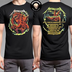 Metallica M72 Tour Edmonton 2024 Pop Up Shop Exclusive Demon M72 North American Tour 2024 Merchandise Two Sides Unisex T-Shirt