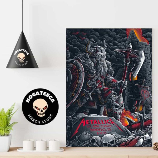 Metallica M72 World Tour Merch For Minneapolis Mn At US Bank Stadium With Pantera And Mammowth WVH  M72 North American On 8 16 2024 Poster Canvas