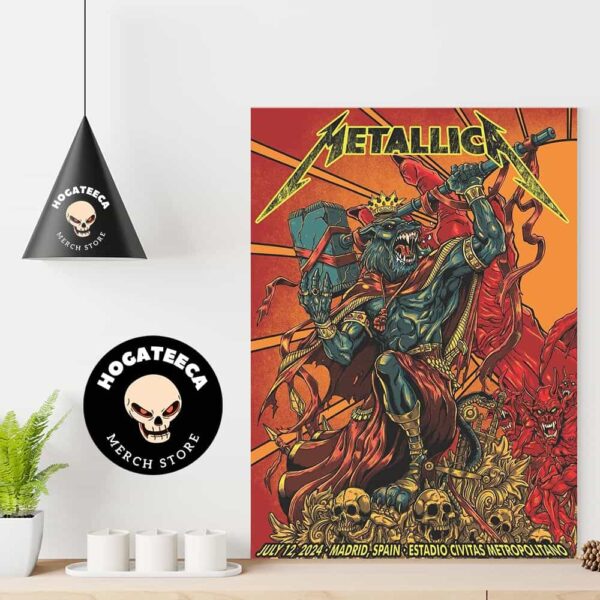 Metallica M72 World Tour No Repeat Weekend Merch Poster Of 2 By Puis Calzada On July 12 In Madrid Spain At Estadio Civitas Metropolitano Poster Canvas