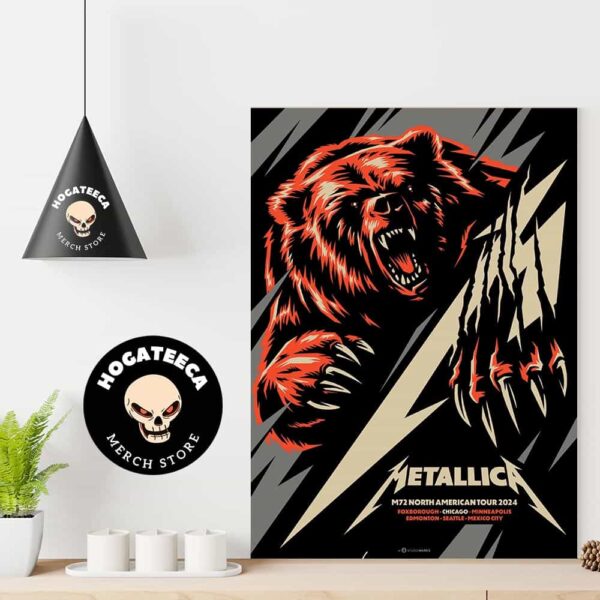 Metallica Mark Jamotillo’s Exclusive Pop-Up Shop Merch Poster For Chicago M72 North American Tour 2024 Poster Canvas