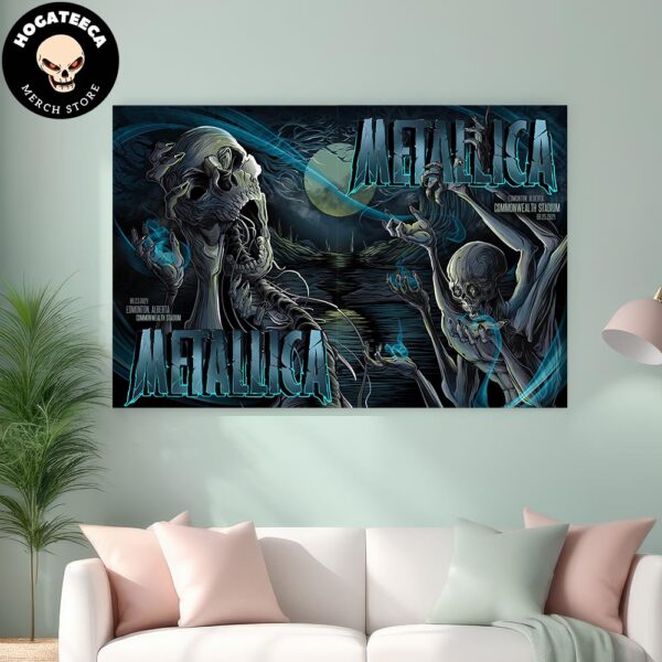 Metallica Merch Poster For Full Show In M72 Edmonton Alberta At Commonwealth Stadium On 23-25 August 2024 North America Tour No Repeat Weekend Pop-Up Shop Home Decor Poster Canvas