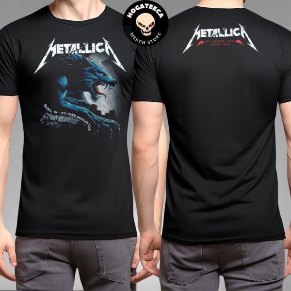 Metallica Merch Shirt M72 Seattle In The Pacific Northwest For Final US No Repeat Weekend of 2024 At Lumen Field Seattle WA On 8 30 2024 M72 North American Two Sides T-Shirt