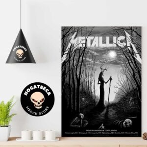 Metallica Pop-Up Shop Poster For Edmonton Ab M72 North American Tour 2024 Poster Canvas