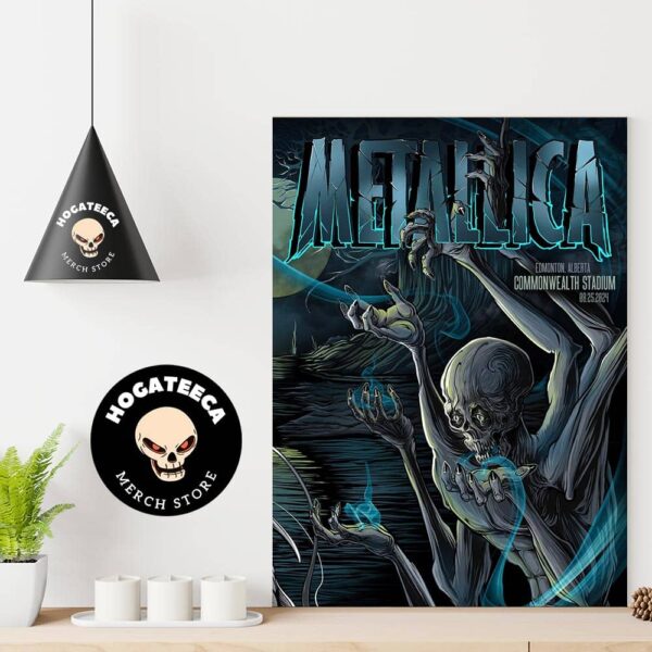 Metallica M72 Edmonton Alberta North American Tour Night 1 Merch Poster For Tour At Commonwealth Stadium Canada On August 23 2024 Home Decor Poster Canvas