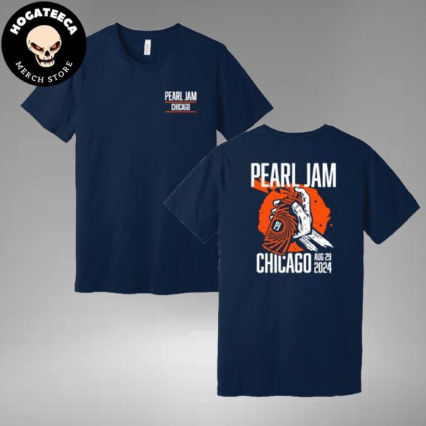 Pearl Jam Merch Event Shirt For The Windy City Chicago IL On August 29 2024 Two Sides Unisex T-Shirt