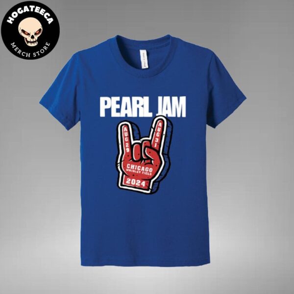 Pearl Jam Merch Foam Finger Tee For Chicago Illinois At Wrigley Field On August 29-31 2024 Unisex T-Shirt