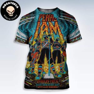 Pearl Jam With Glen Hansard Merch Poster Art By Brad Klausen For Chicago Illinois At Wrigley Field On August 29-31 2024 All Over Print Shirt