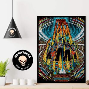 Pearl Jam With Glen Hansard Merch Poster Art By Brad Klausen For Chicago Illinois At Wrigley Field On August 29-31 2024 Home Decor Poster Canvas