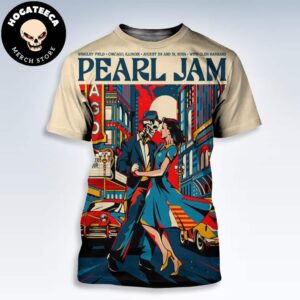 Pearl Jam With Glen Hansard Merch Poster Art By Van Orton For Chicago Illinois At Wrigley Field On August 29-31 2024  All Over Print Shirt