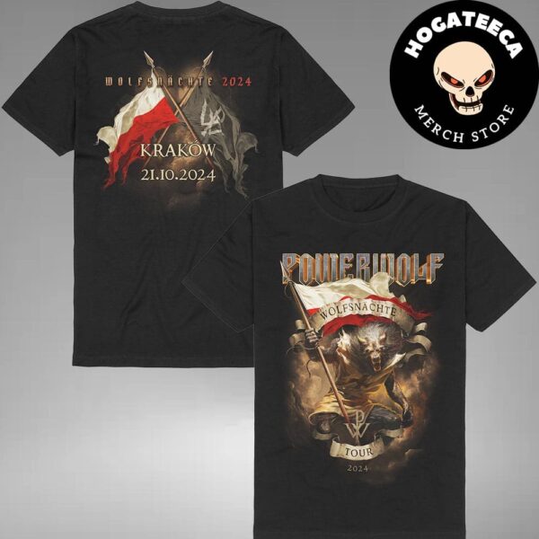 Powerwolf Wolfsnachte Tour 2024 In Krakow On 21 October Merchandise Two Sides T-Shirt