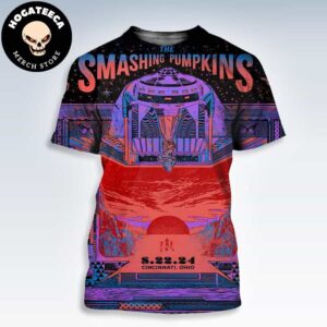 The Smashing Pumpkins North American Tour 2024 Merch Poster For Concert In Cincinnati Ohio On August 22 2024 All Over Print Shirt