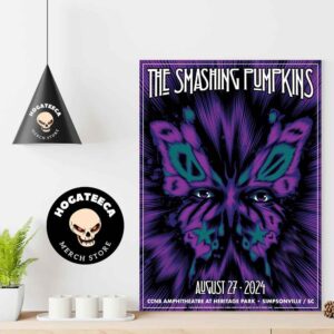 The Smashing Pumpkins North American Tour 2024 Merch Poster For Concert In  Simpsonville Sc At Ccnb Amphitheatre At Heritage Park On August 27 2024 Home Decor Poster Canvas