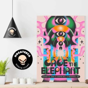 Tonight’s Limited Edition Cage The Elephant Concert Poster For Montreal Qc At Centre Bell On August 26 2024 Home Decor Poster Canvas