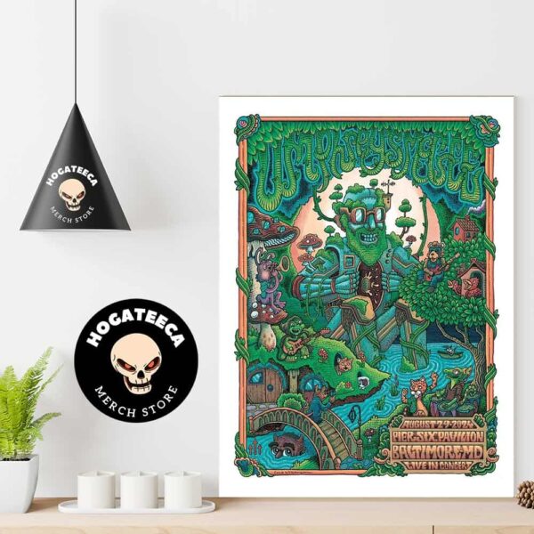 Umphrey’s MCgee Merch Poster For Concert In Baltimore Md At Pier Six Pavilion On August 29 2024 Home Decor Poster Canvas