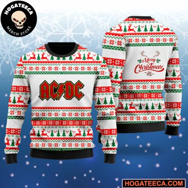 AC DC Merry Christmas Chirstmas Gifts 2024 Xmas For Family And Friends Ugly Sweater