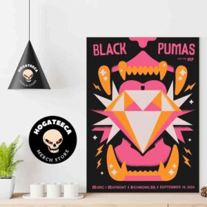 Black Pumas With The Dip Merch Poster In Richmond Va On September 16 2024 Music At Maymont Home Decor Poster Canvas