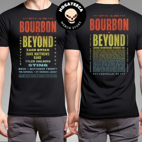 Bourbon And Beyond 2024 Merch Shirt Highland Festival Grounds At Kentucky Exposition Center On September 19-22 In Louisville Kentucky Lineup Handbill Two Sides T-Shirt