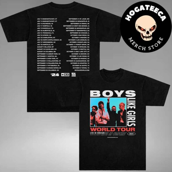 Boy Like Girls World Tour 2024 Live In Concert From July To October 2024 Merch Shirt Two Sides Unisex T-Shirt