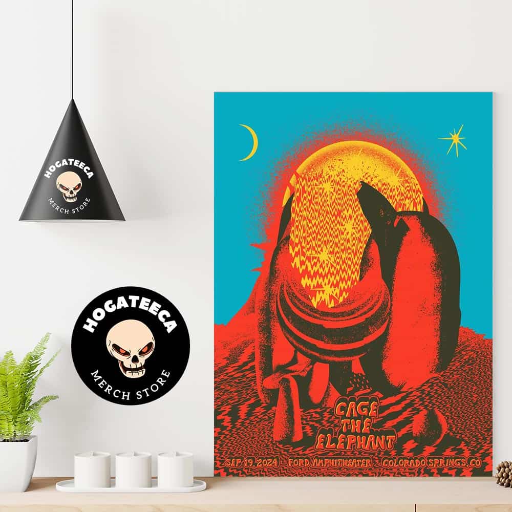 Cage The Elephant Concert Posters For the Neon Pill Tour On Sep 19 2024 At Ford Amphitheater In Colorado Springhs CO Home Decor Poster Canvas