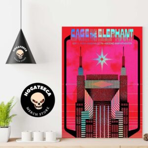 Cage The Elephant Merch Poster For Concert In Nashville TN At Asceno Amphitheater On Sep 1 2024 Poster Canvas