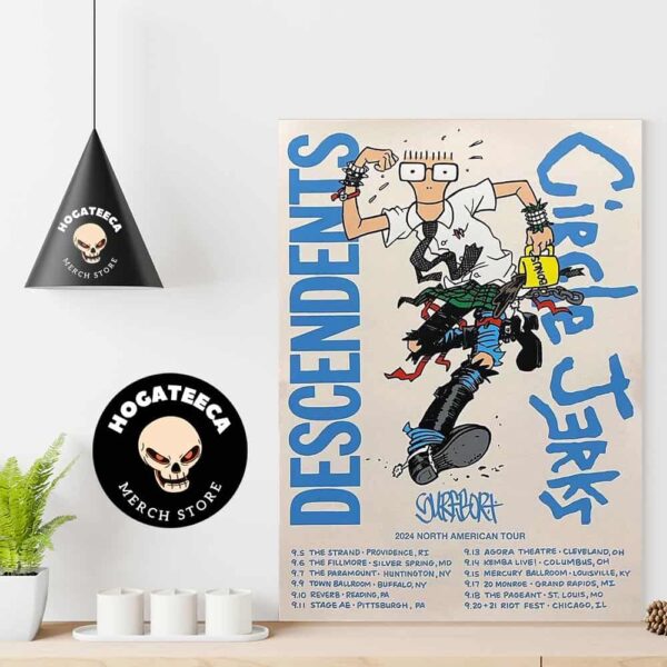 Circle Jerks 2024 North American Tour With Descendents And Surfbort Schedule List Home Decor Poster Canvas