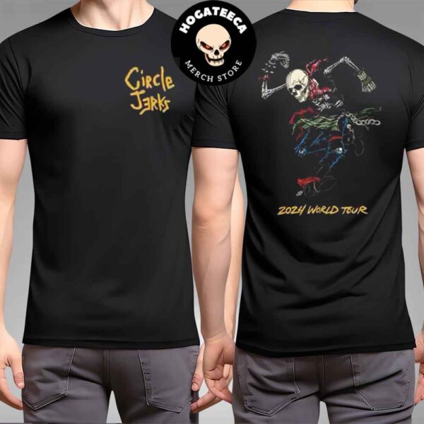 Circle Jerks North American Tour 2024 Shank Skull Man Merchandise Two Sides Unisex T-Shirt