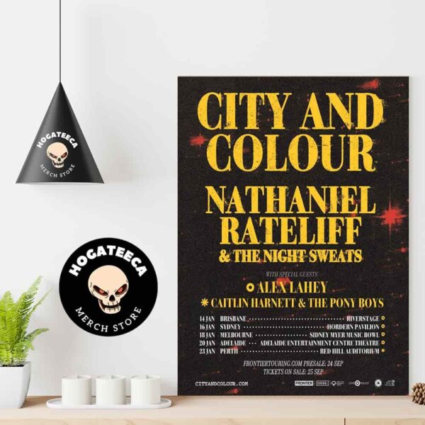 City and Colour Nathaniel Rateliff And The Night Sweats With Special Guest Alex Lahey Caitlin Harnett And The Pony Boys Set For January 2025 Schedule List Home Decor Poster Canvas