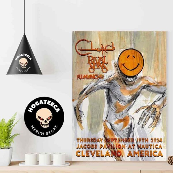 Clutch Cleveland Merch Poster For Show In Cleveland America Jacobs Pavilion At Nautica On Thursday September 19th 2024 Home Decor Poster Canvas