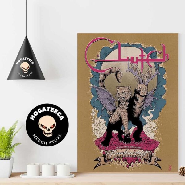 Clutch Merch Poster For Show At Michigan Lottery Amphitheatre Freedom Hill On Friday September 20th 2024 Home Decor Poster Canvas