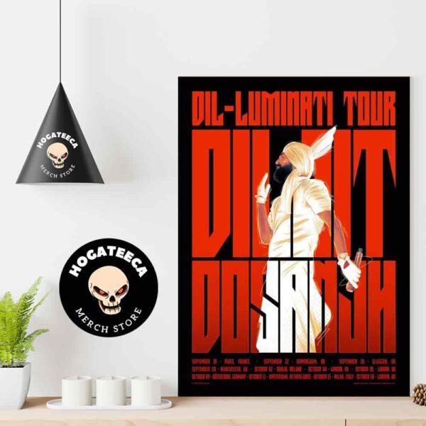 Diljit Dosanjh DIL LUMINATI European Tour 2024 In Paris Schedule List Home Decor Poster Canvas