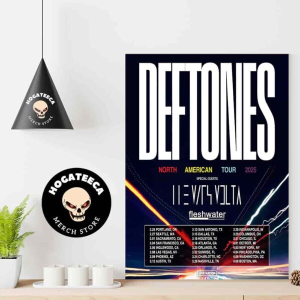 Deftones North American Tour 2025 Schedule List Home Decor Poster Canvas