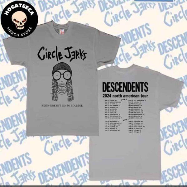 Descendents x Circle Jerks Keith Doesn’t Go to College Schedule List Merchandise Two Sides T-Shirt